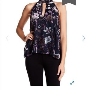 ASTR The Label Burnout Velvet Halter Tank